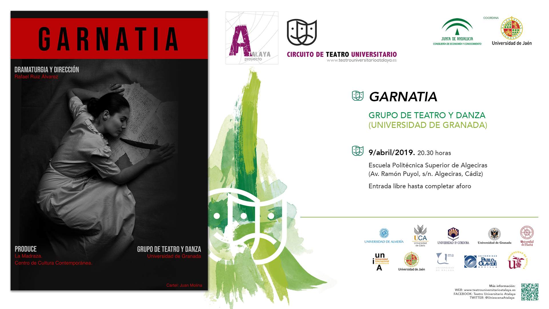 El Grupo de Teatro y Danza de la Universidad de Granada estrena “Garnatia” en la UCA