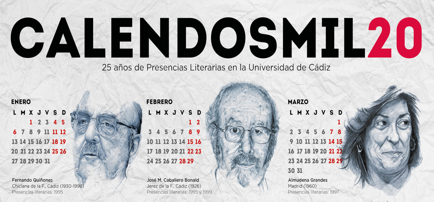 El Calendosmil20 dedica su nueva edición a los 25 años del programa Presencias Literarias en la Universidad de Cádiz