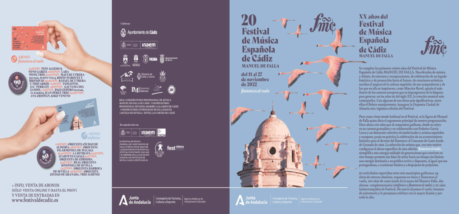 El  Servicio de Extensión Universitaria  del Vicerrectorado de Cultura de la Universidad de Cádiz, colabora un año más con el Festival de Música Española de Cádiz “Manuel de Falla”