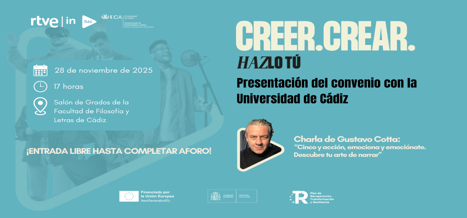 Comienza la jornada “Creer. Crear. Hazlo Tú” en el marco del convenio con RTVE de la mano de una charla del director Gustavo Cotta