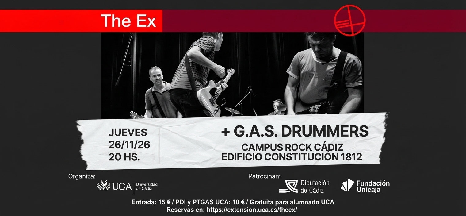 La legendaria banda neerlandesa The Ex, protagonista de una nueva cita de Campus Rock Cádiz el 26 de noviembre, que contará con G.A.S. Drummers como teloneros
