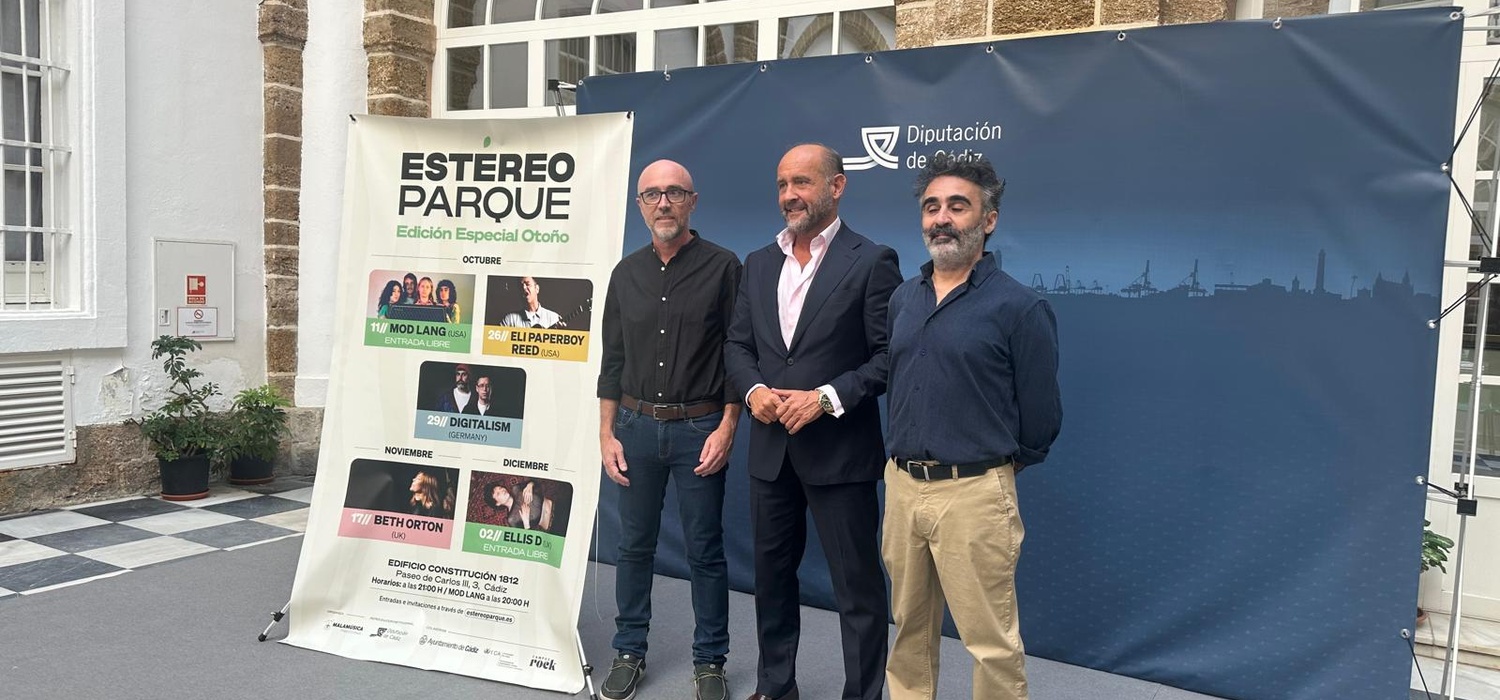 El Servicio de Extensión Universitaria del Vicerrectorado de Sostenibilidad y Cultura de la UCA colabora con el ciclo Estéreo Parque, organizado por Malamúsica Producciones y patrocinado por Diputación de Cádiz.