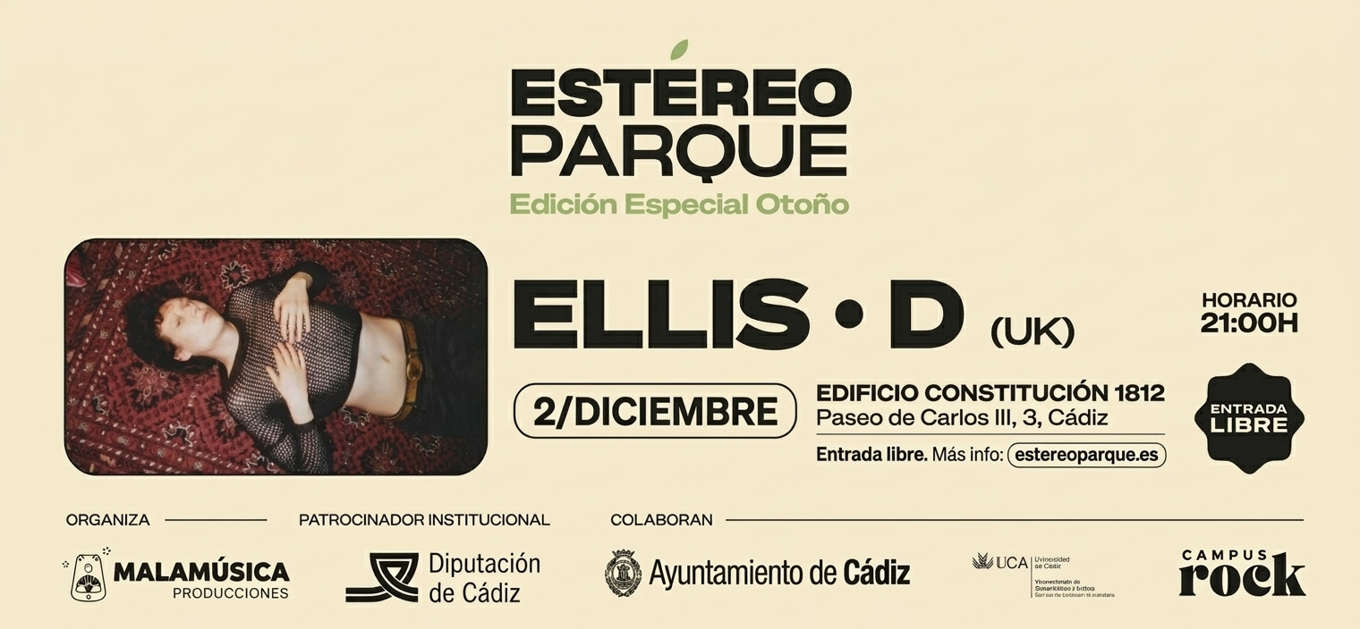 Ellis D cierra el ciclo ‘Estéreo Parque’, que cuenta con la colaboración del Servicio de Extensión Universitaria de la UCA.