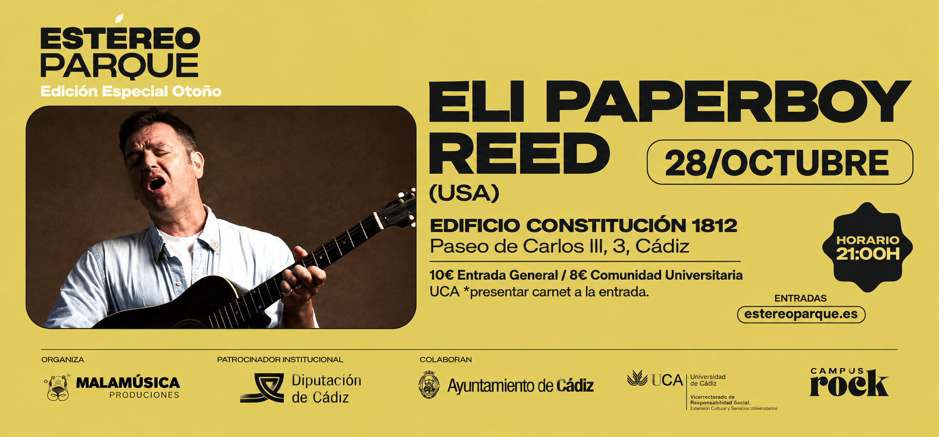 ELi ‘Paperboy’ Reed, protagonista del segundo concierto del ciclo Estereo Parque